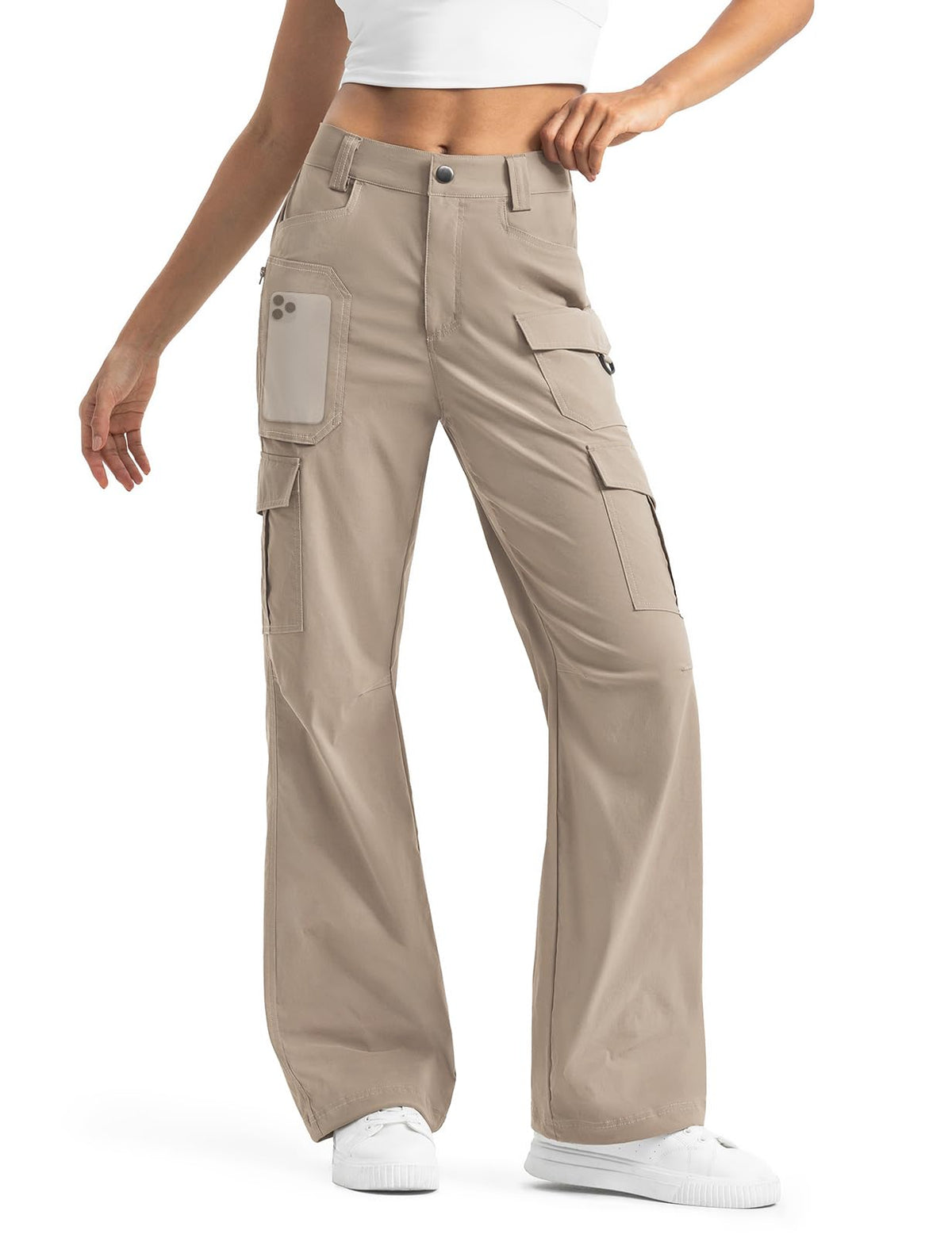 Moosehill women's cargo hiking pants fabric closeup shows breathable texture for comfort