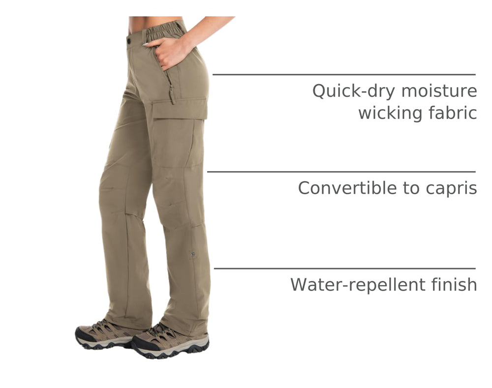 Moosehill women's hiking pants capri-conversion detail with drawstring adjustability