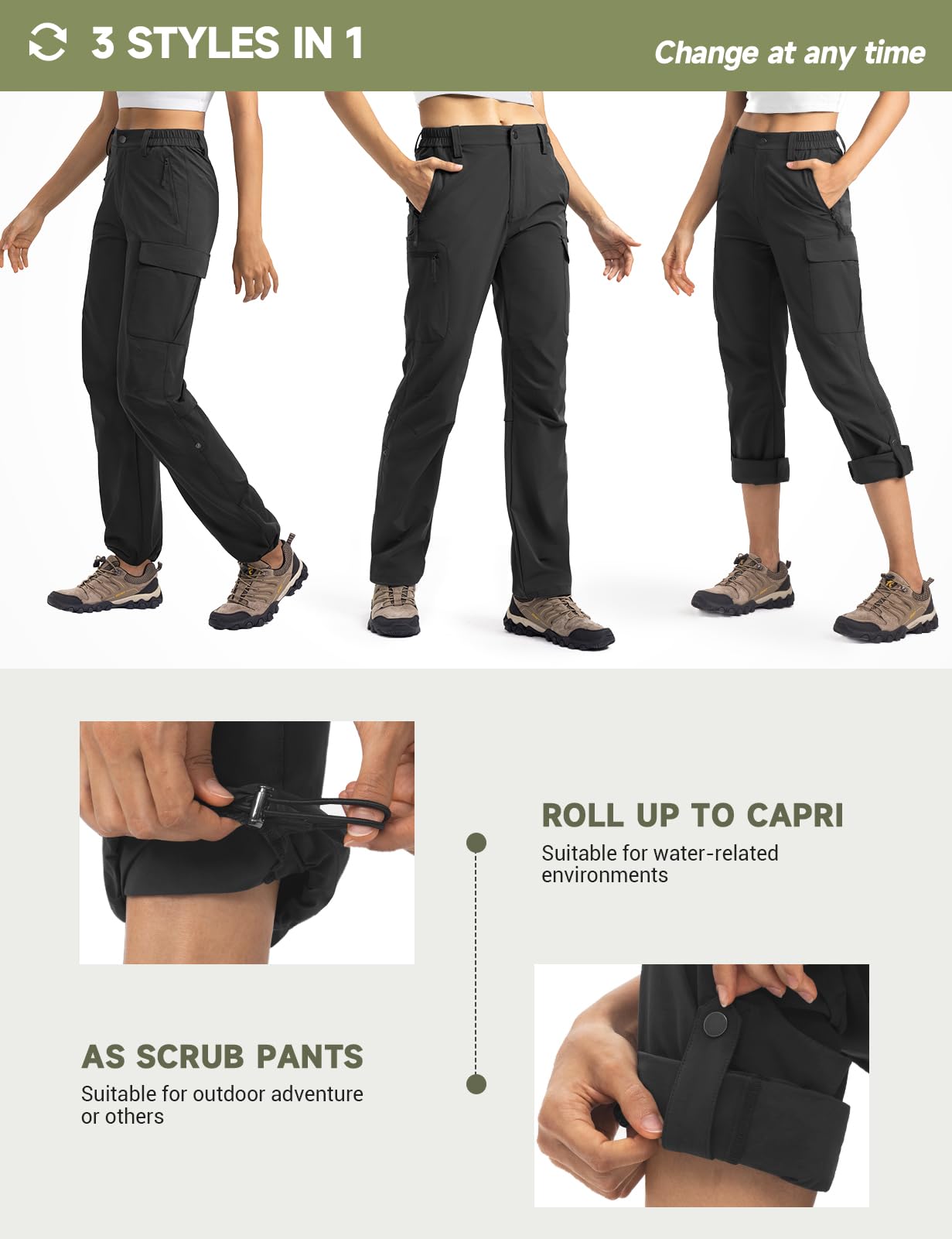 Moosehill Women's Hiking Pants knee-ventilation panels keep you cooler during steep climbs