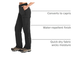 Moosehill Women's Hiking Pants straight-fit-elastic-waist ensure secure, comfortable fit with debris-blocking drawstrings