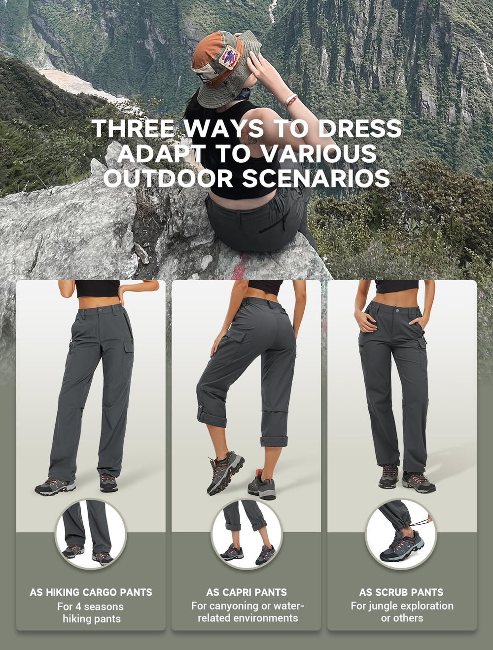 Moosehill stretch fabric provides flexible movement across rough terrain.