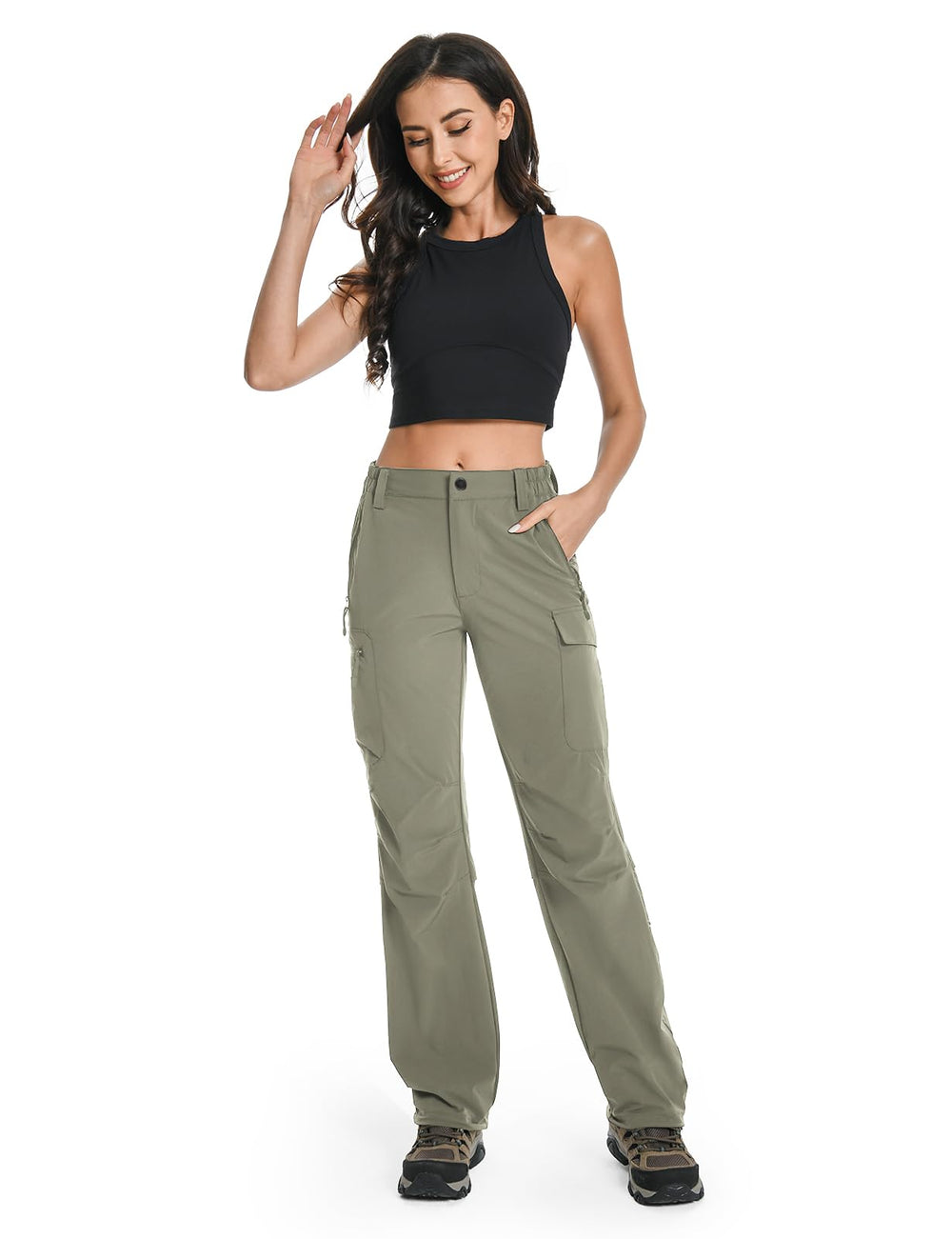Moosehill Women's Hiking Pants water-repellent-finish sheds light rain