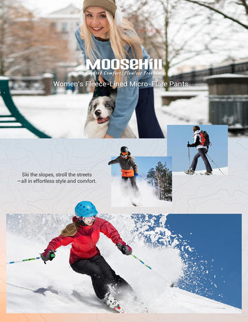 Moosehill women's snow ski pants reinforced stitching for durability