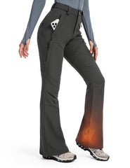 Moosehill womens snow pants front view with water-resistant fleece-lined warmth for winter hikes.