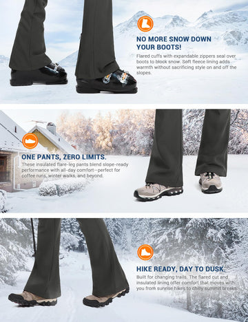 Moosehill womens snow pants four pockets keep phone and keys secure.