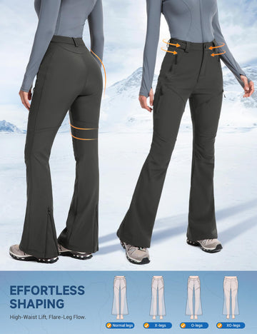 Moosehill womens snow pants fleece-lined warmth ideal for skiing and snowboarding.