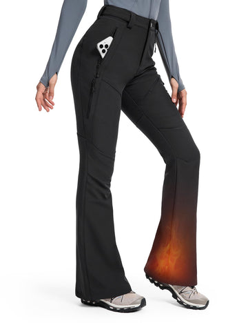 Moosehill women's snow ski pants water-resistant outer fabric keeps you dry on light snow days