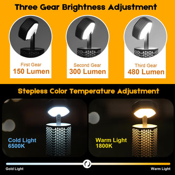 MOPGLR Telescopic Camping Lights folded compact with easy storage.