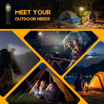 MOPGLR Telescopic Camping Lights magnetic base on metal surface.