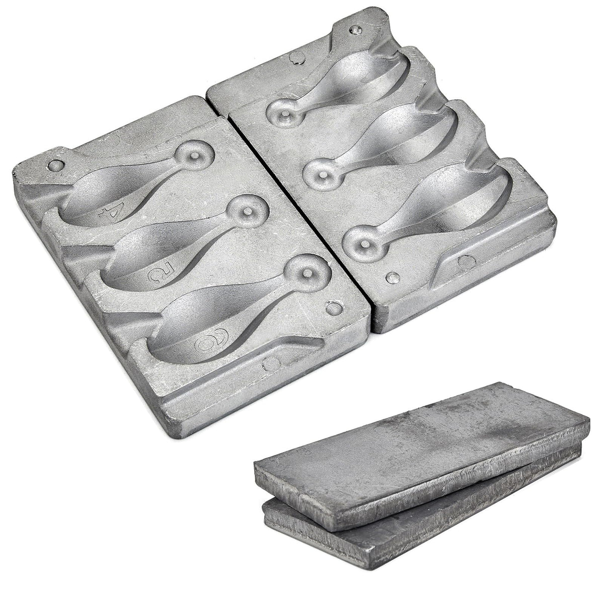 MOPHOEXII bank sinker mold with three cavities for quick, customizable fishing weights