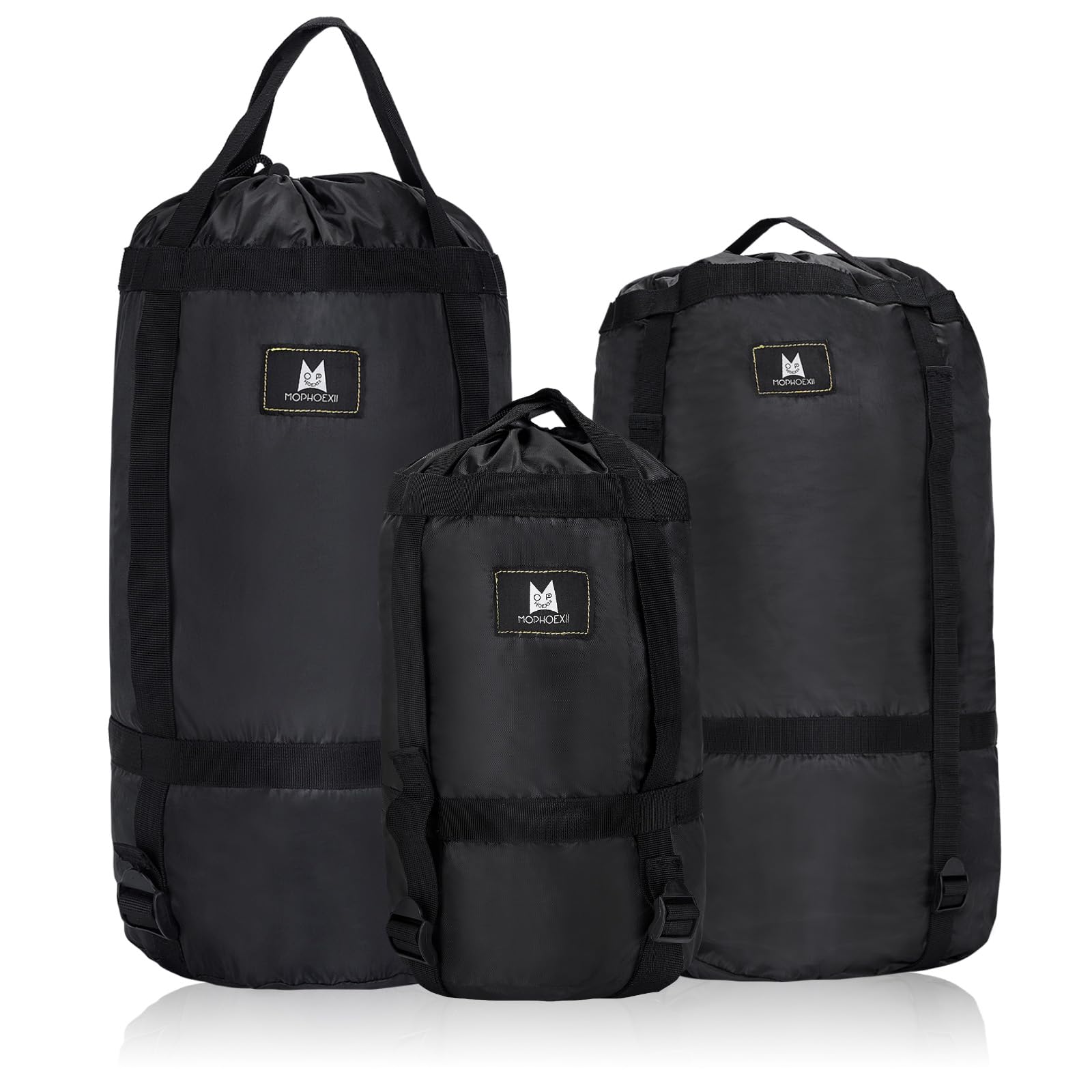MOPHOEXII compression sack 8L packed in backpack for space-saving travel.