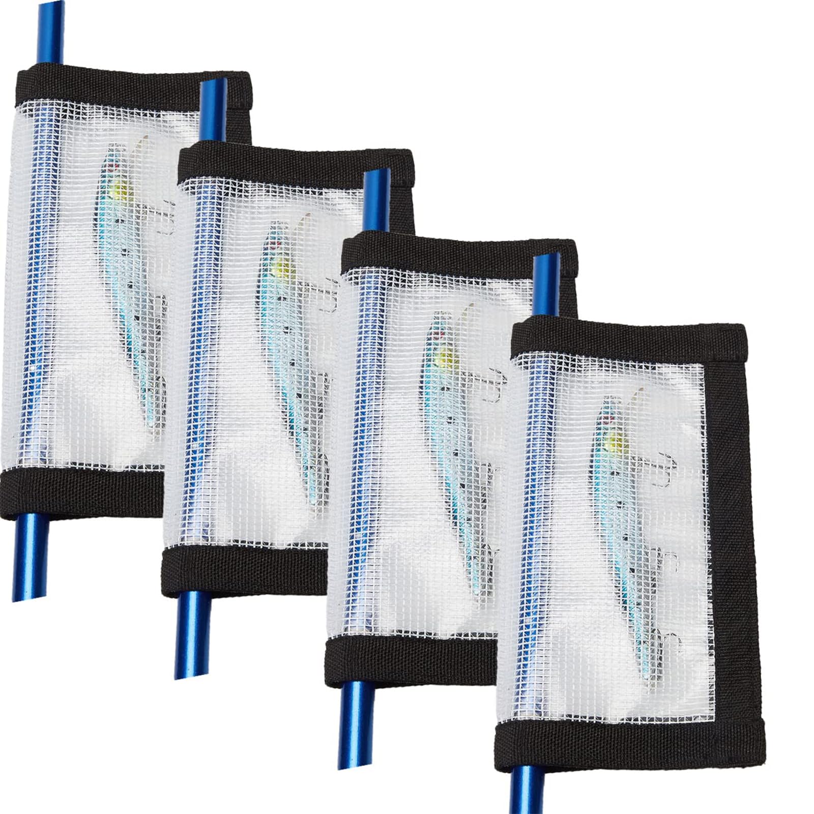 MOPHOEXII lure wraps in clear PVC protect diverse lure types on a crowded deck.