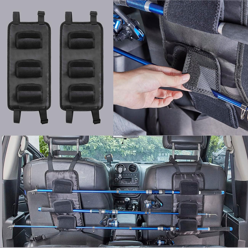 MOPHOEXII fishing pole roof rack mounted on SUV for organized gear
