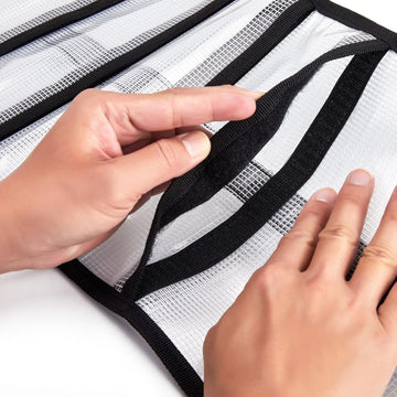 MOPHOEXII foldable tackle bag folds compactly for easy transport.