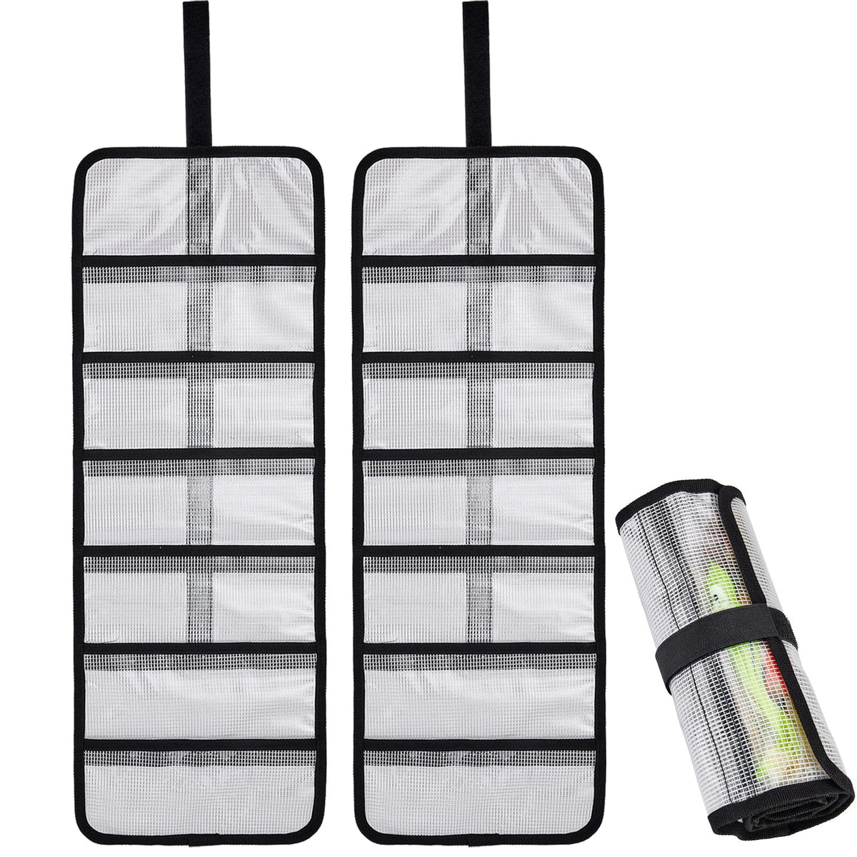 Front view of MOPHOEXII Roll Up Fishing Lure Wraps set (2 pcs)