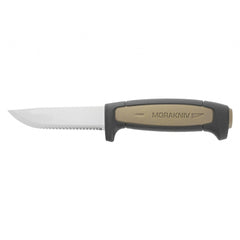 Morakniv Craftline Rope Trade Knife serrated blade cutting rope.