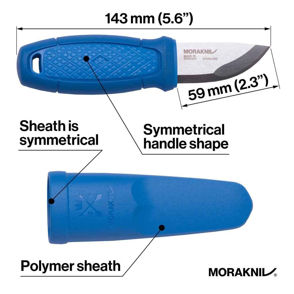 Morakniv Eldris symmetric polymer sheath suitable for both hands.