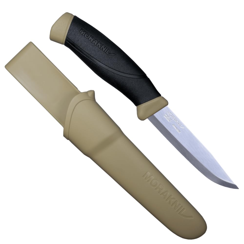 Morakniv M-13216 Companion fixed blade desert tan knife with sheath