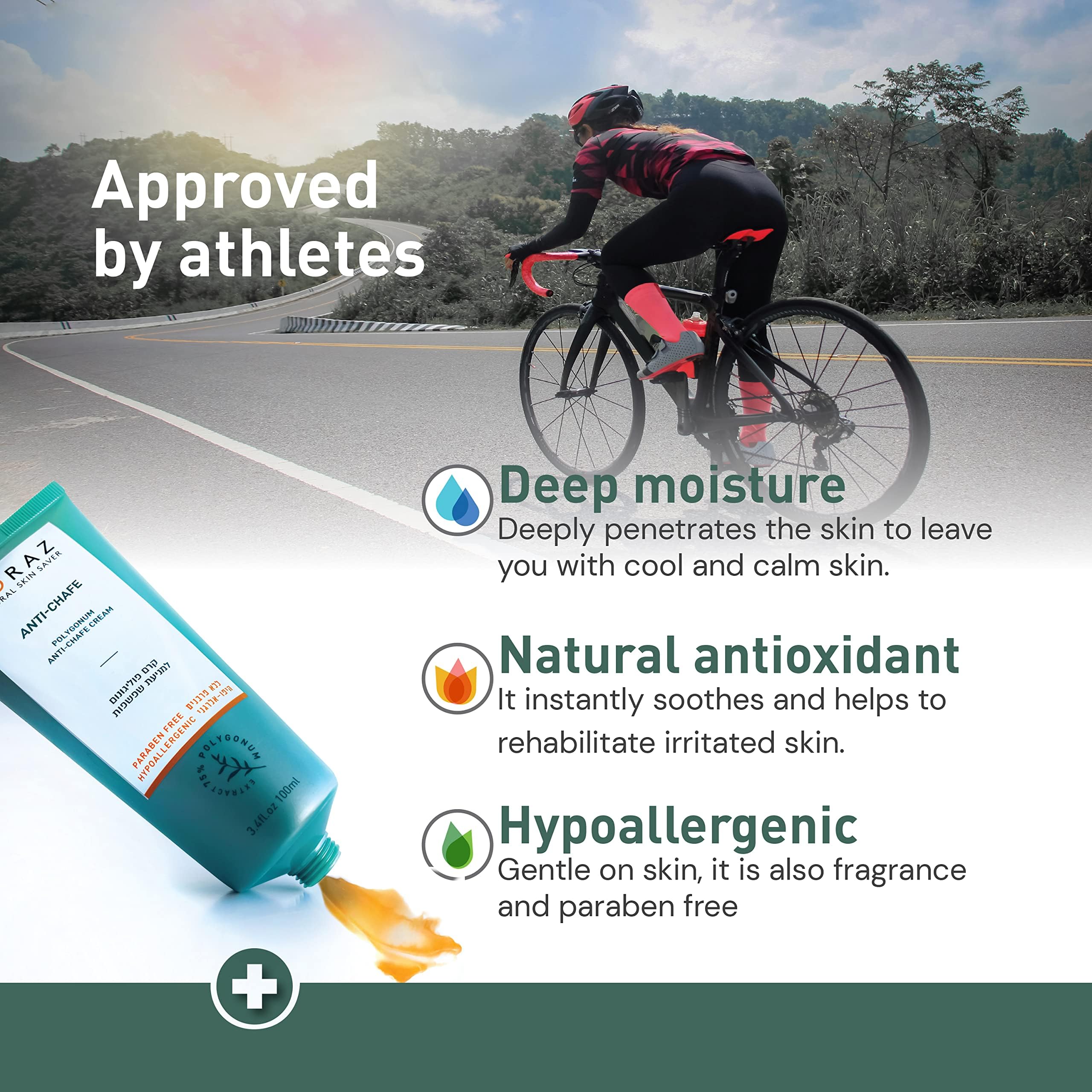 Moraz anti-chafe cream after-activity routine delivers calm, balanced skin