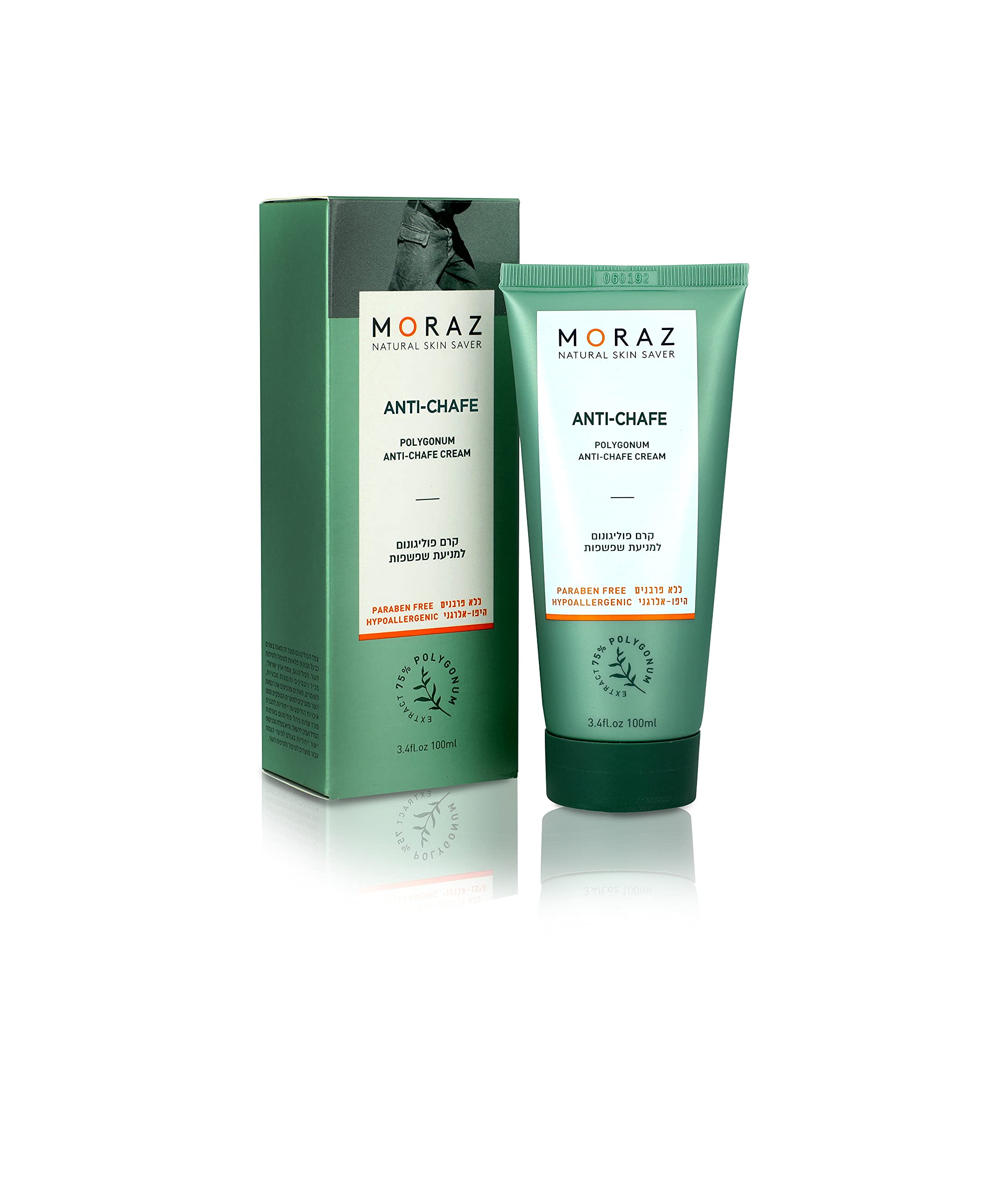 Moraz Anti-Chafe Cream texture close-up shows non-greasy, lightweight feel