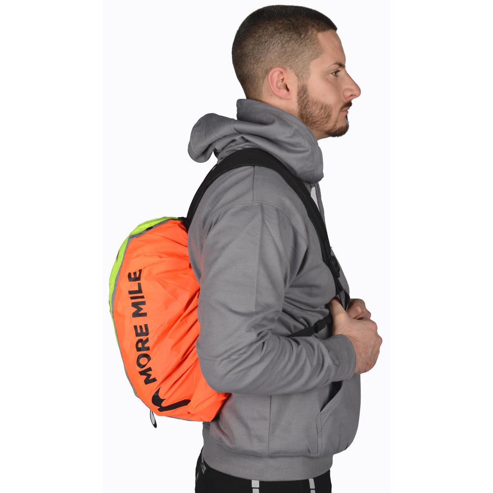 More Mile Reflective Safety Backpack Cover, in rain, keeps items dry and visible.