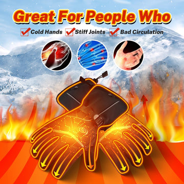 Moreeading heated gloves adjustable wristband and buckle for wind protection in snow.