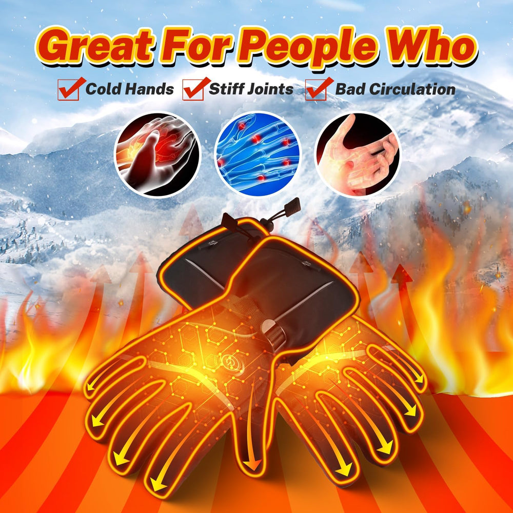 Moreeading heated gloves adjustable wristband and buckle for wind protection in snow.