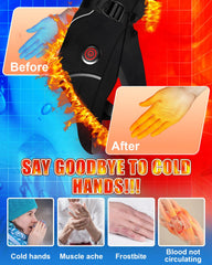 Moreeading heated gloves non-slip leather palm enhances grip during outdoor activities.