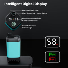 Moriko 6000mAh battery powers long outdoor showers and device charging.