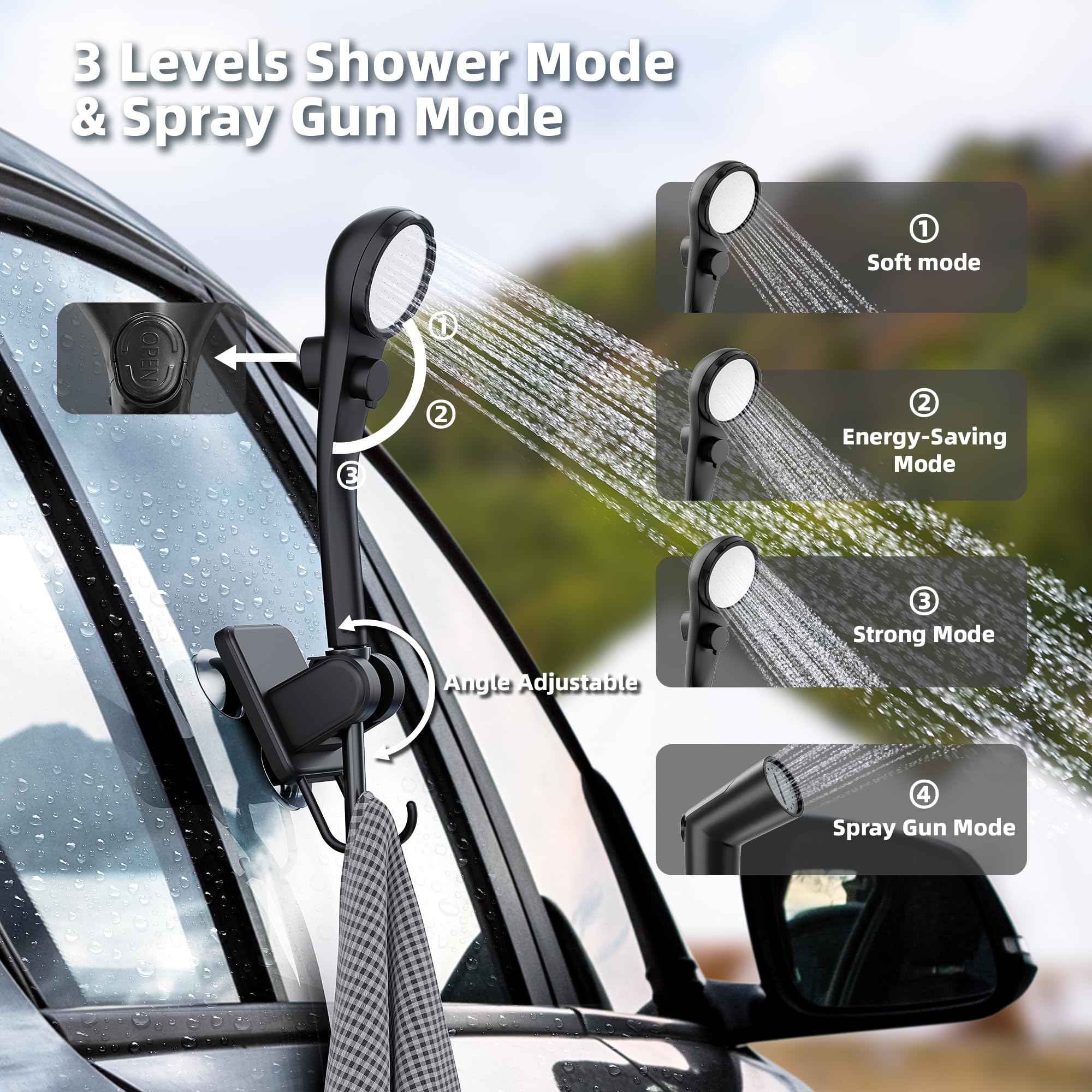 MORIKO bottom suction feet stabilize the unit on uneven ground for steady spray