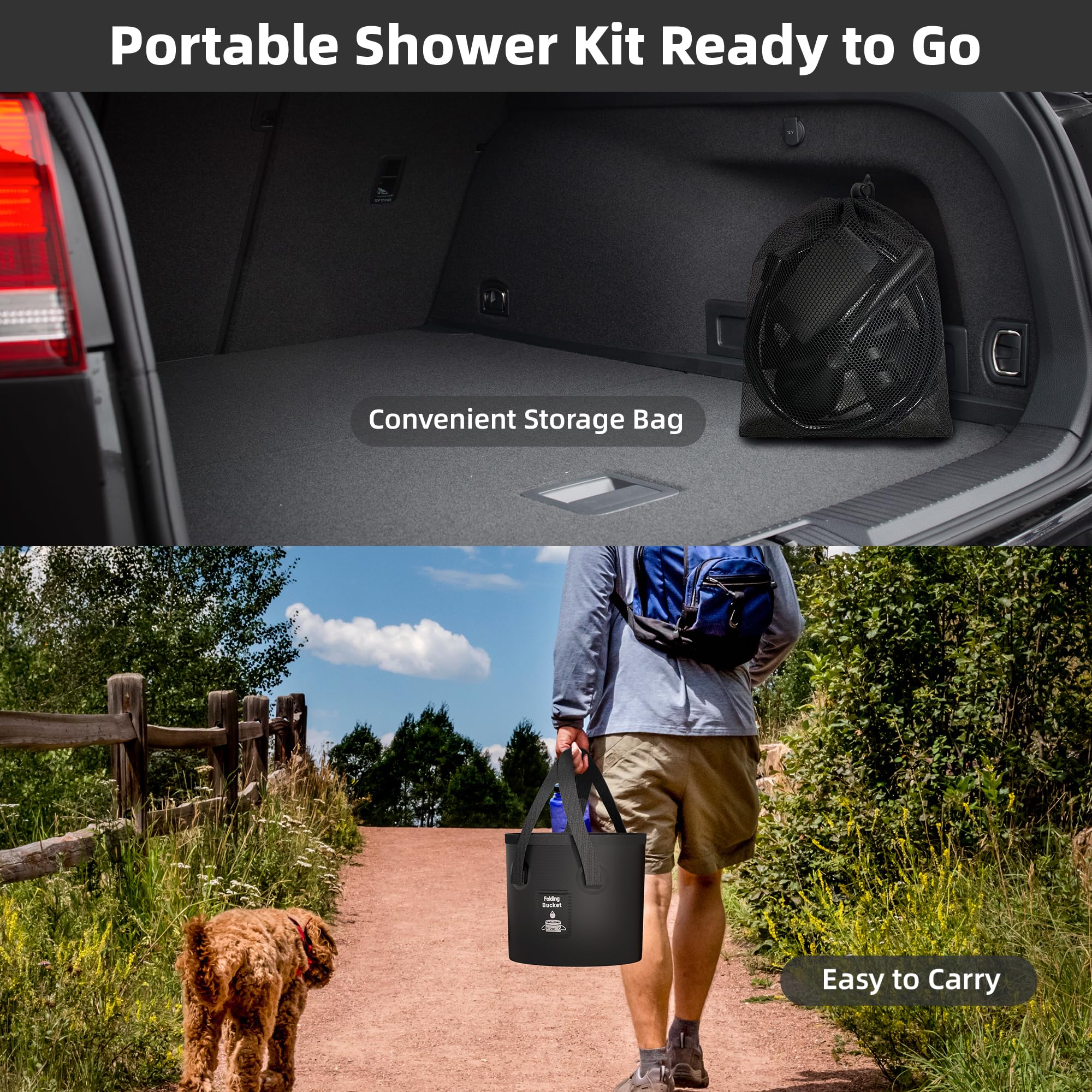 MORIKO mesh organizer bag keeps components tidy for travel and camping trips