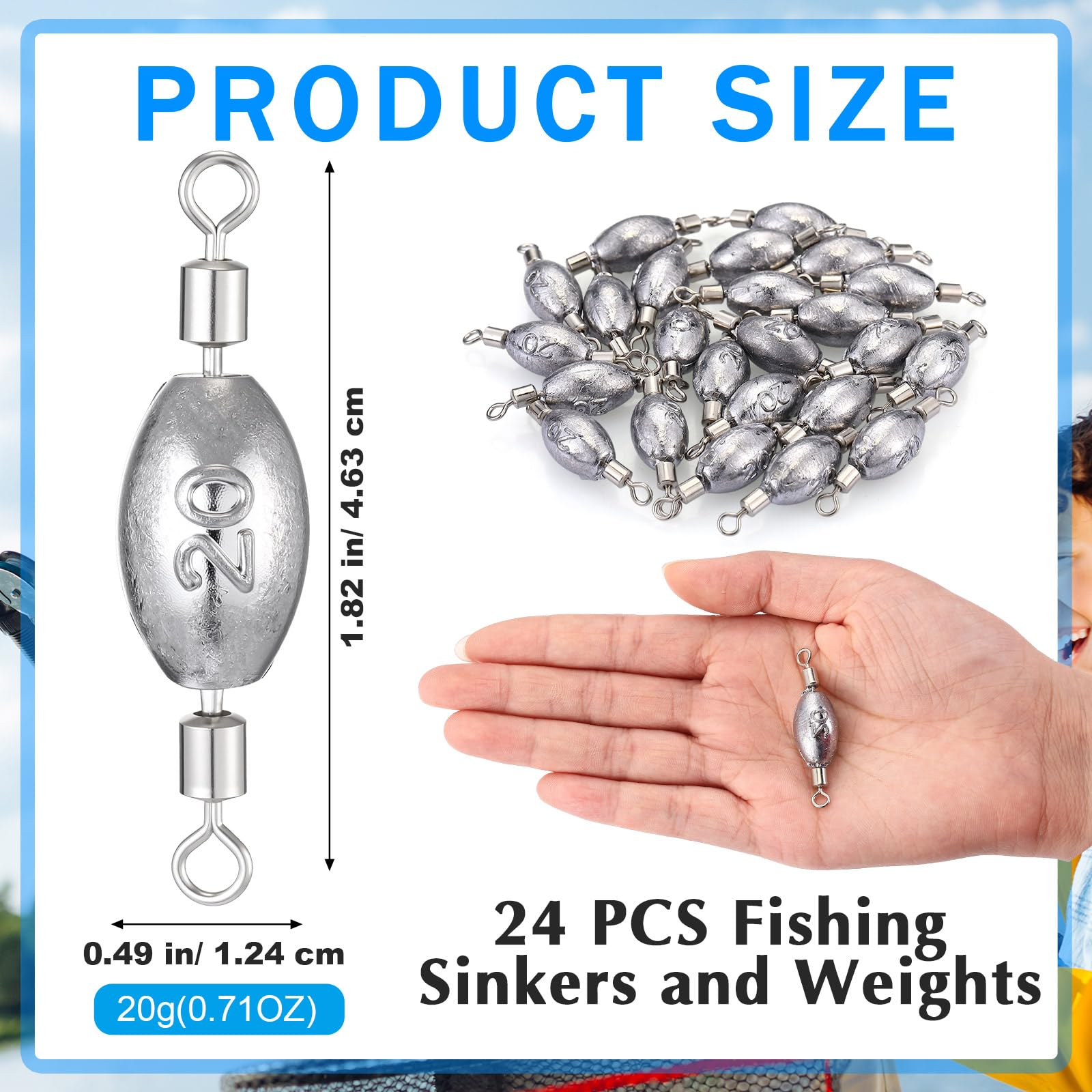 Close-up of 3/4 oz MorningRo sinker with inline swivel