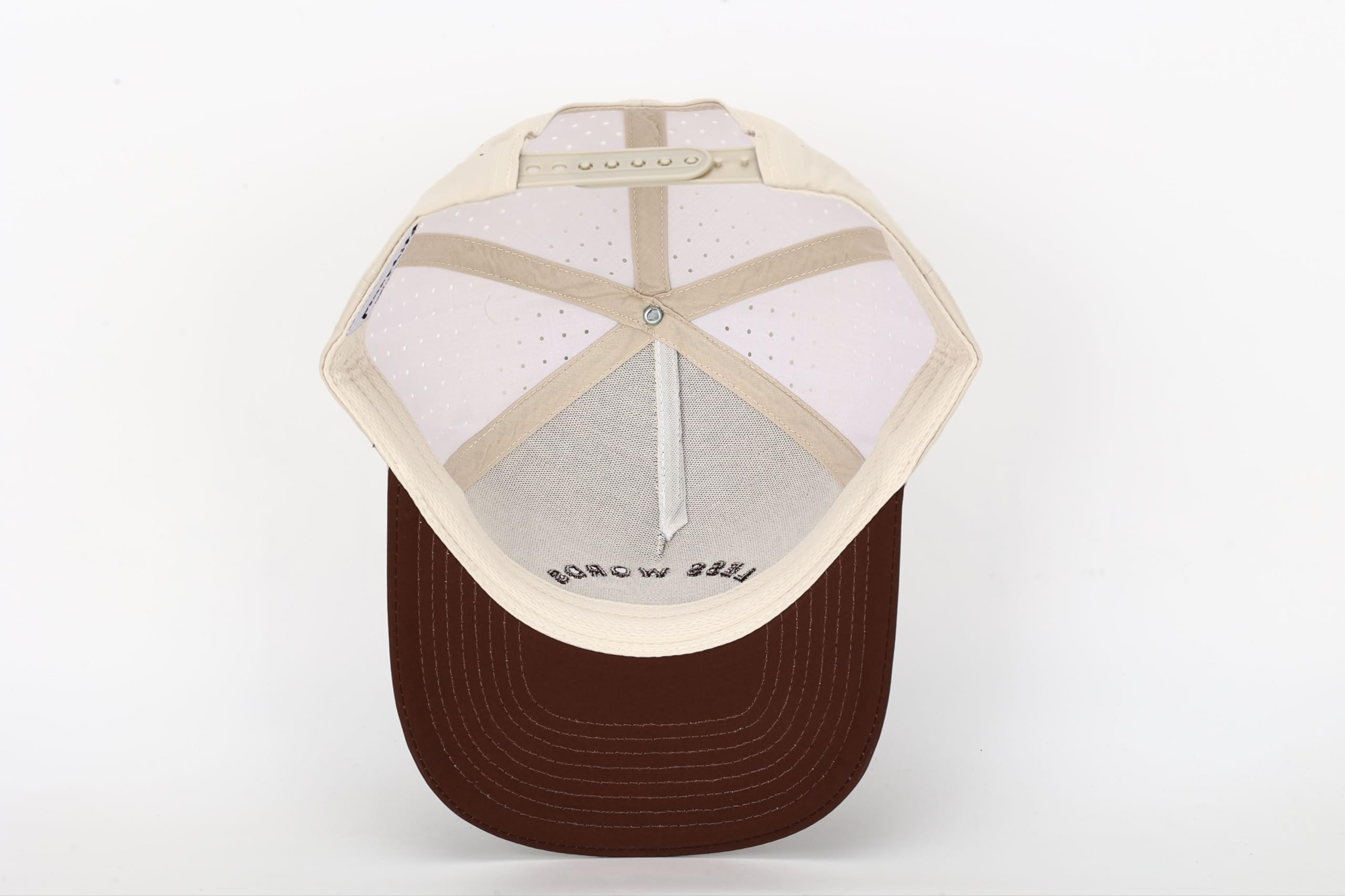 Morphita Performance Golf Hat, side ventilation view, laser-cut holes enabling airflow.