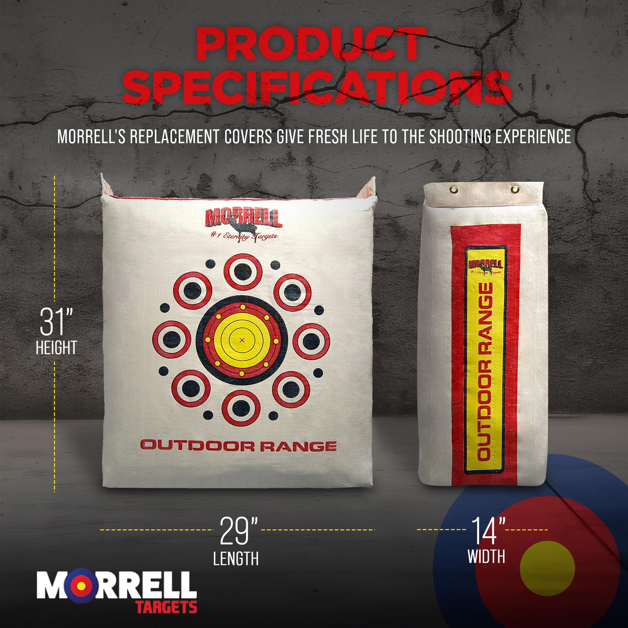 Morrell target cover dual-sided face highlighting versatile targeting surfaces for varied drills