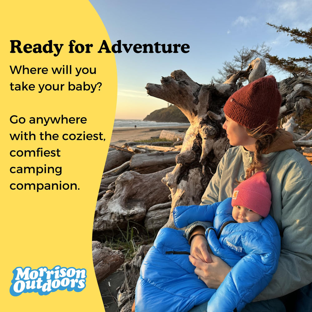 Morrison Outdoors Little Mo 40° sleeping bag Leapfrog Green color suits outdoor adventures.