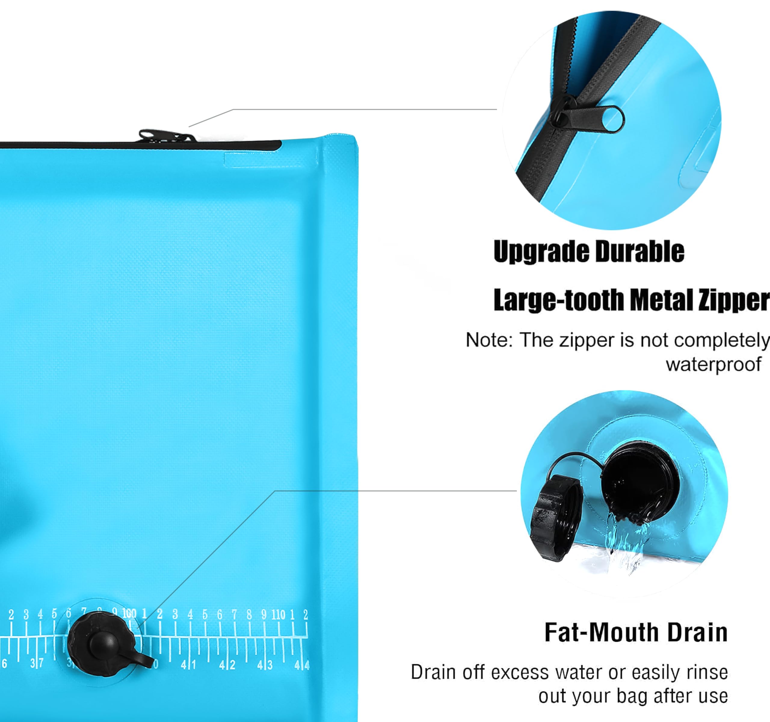 MORXPLOR fish bag drain valve closeup showing easy wastewater disposal.