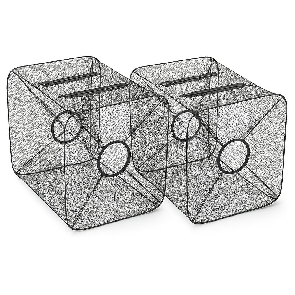 M.O.S Fish Minnow Trap collapsible frame enables quick setup.