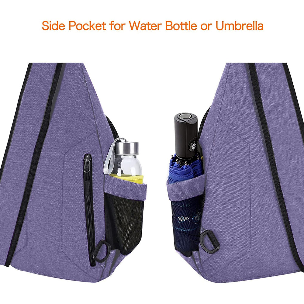 MOSISO sling backpack dimensions shot demonstrating compact yet roomy design