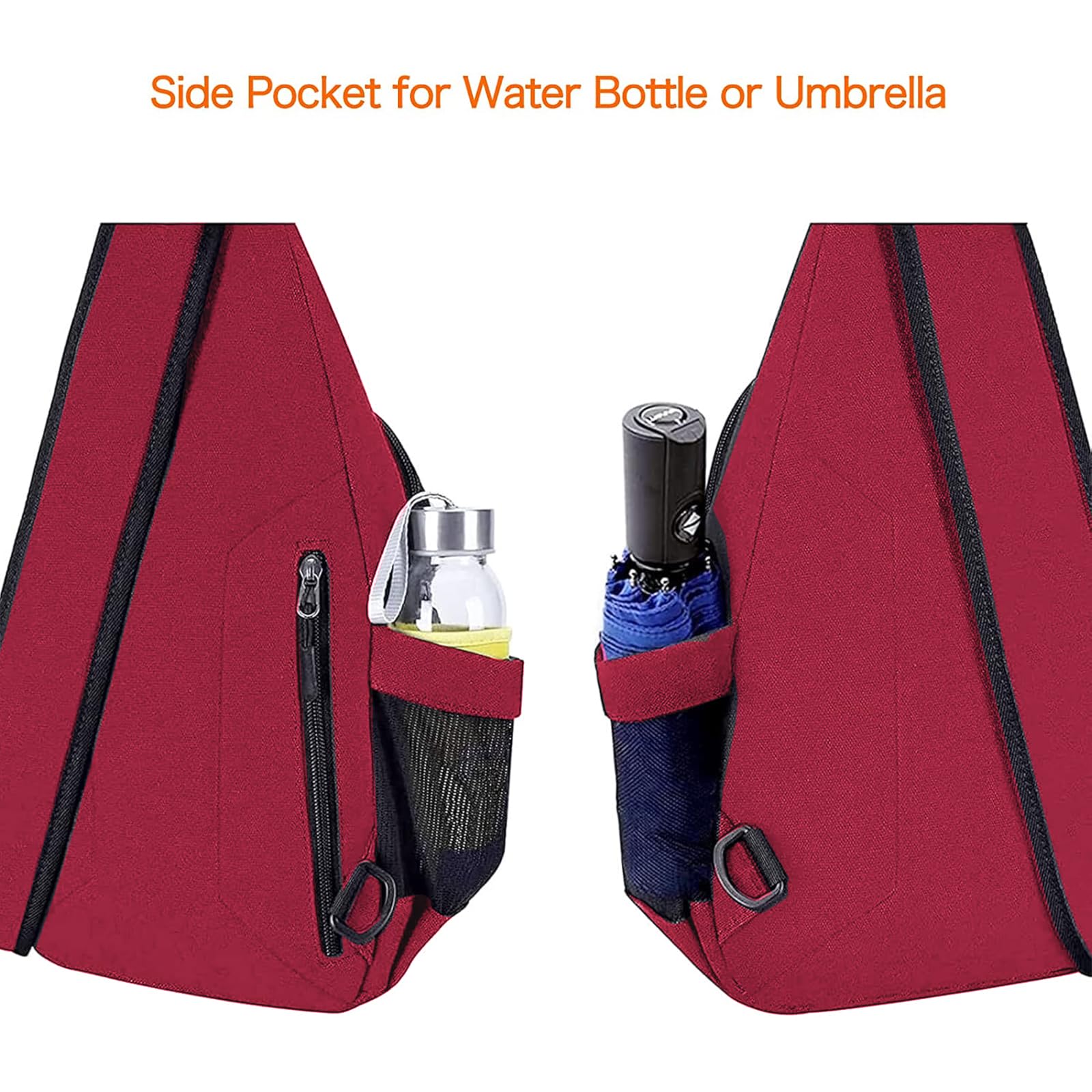 MOSISO sling backpack red multiuse for travel, hiking, cycling, and casual days