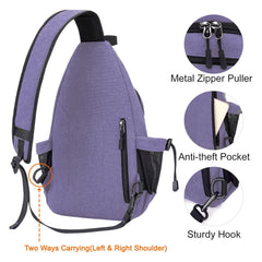 MOSISO sling backpack adjustable shoulder strap for comfortable, customizable carrying
