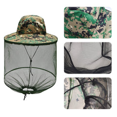 Net length 22 inches with neck strap on mosquito head net hat