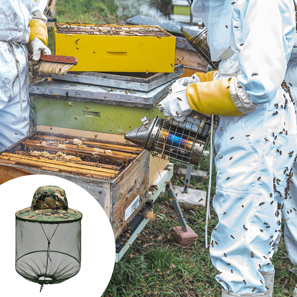 Hat-compatible mosquito head net that fits under wide or narrow hats