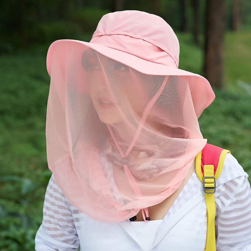 Hat offering UPF 50+ sun protection in pink