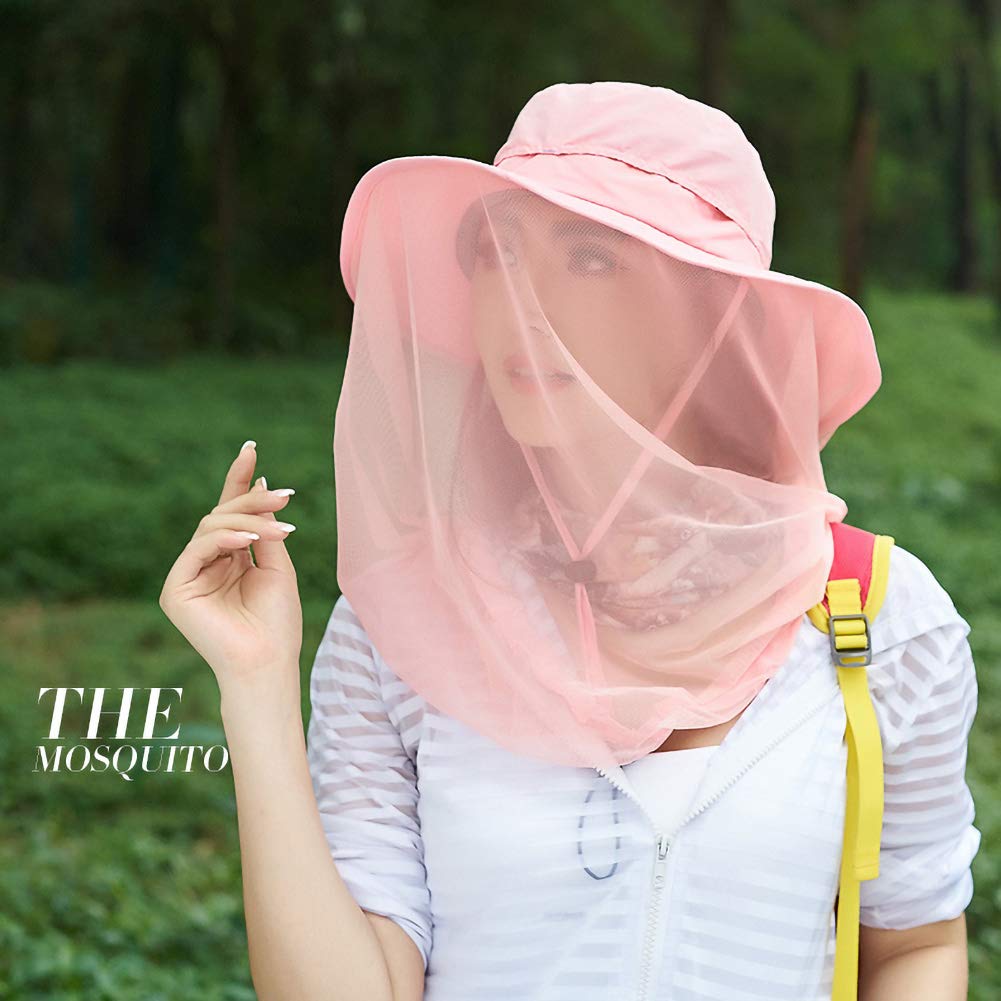 Adjustable head circumference and brim on pink hat