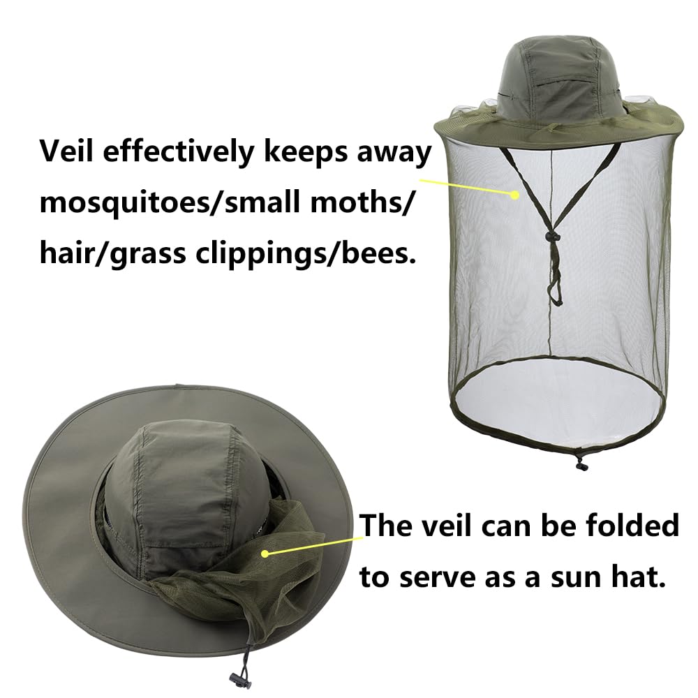 Hat with mesh tucked away to convert to a sun hat