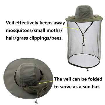 Hat with mesh tucked away to convert to a sun hat