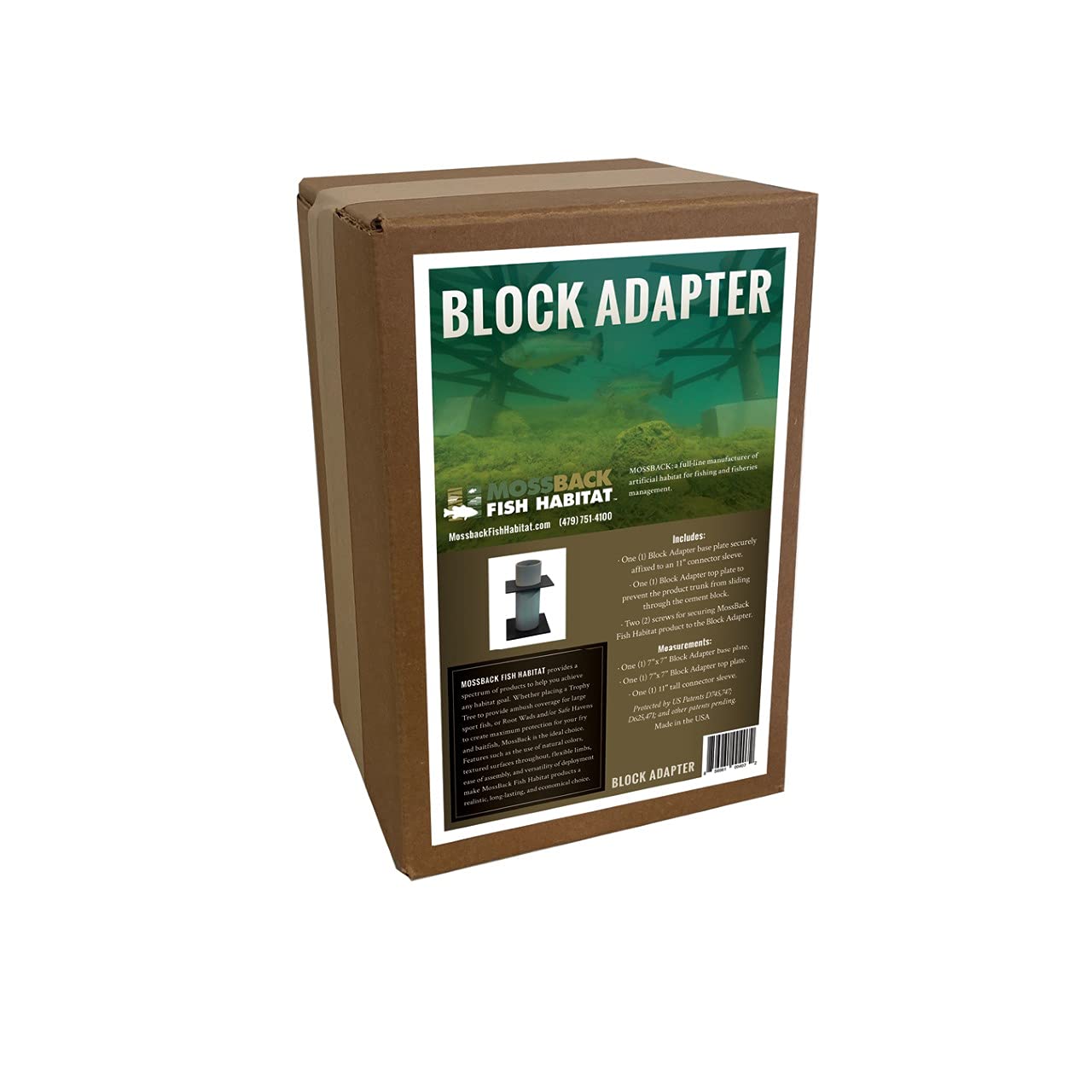 Block adapter installed in a lake for habitat deployment
