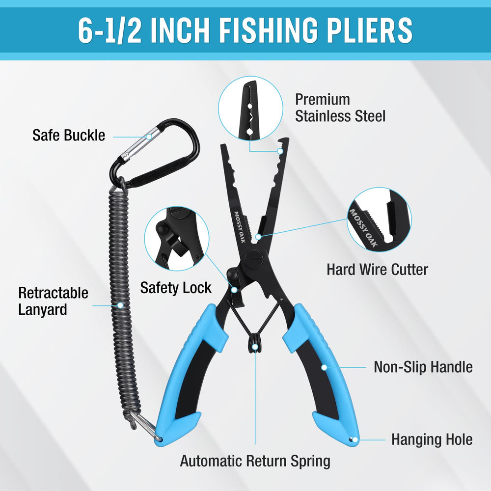 6.5-inch stainless steel fishing plier with rugged finish