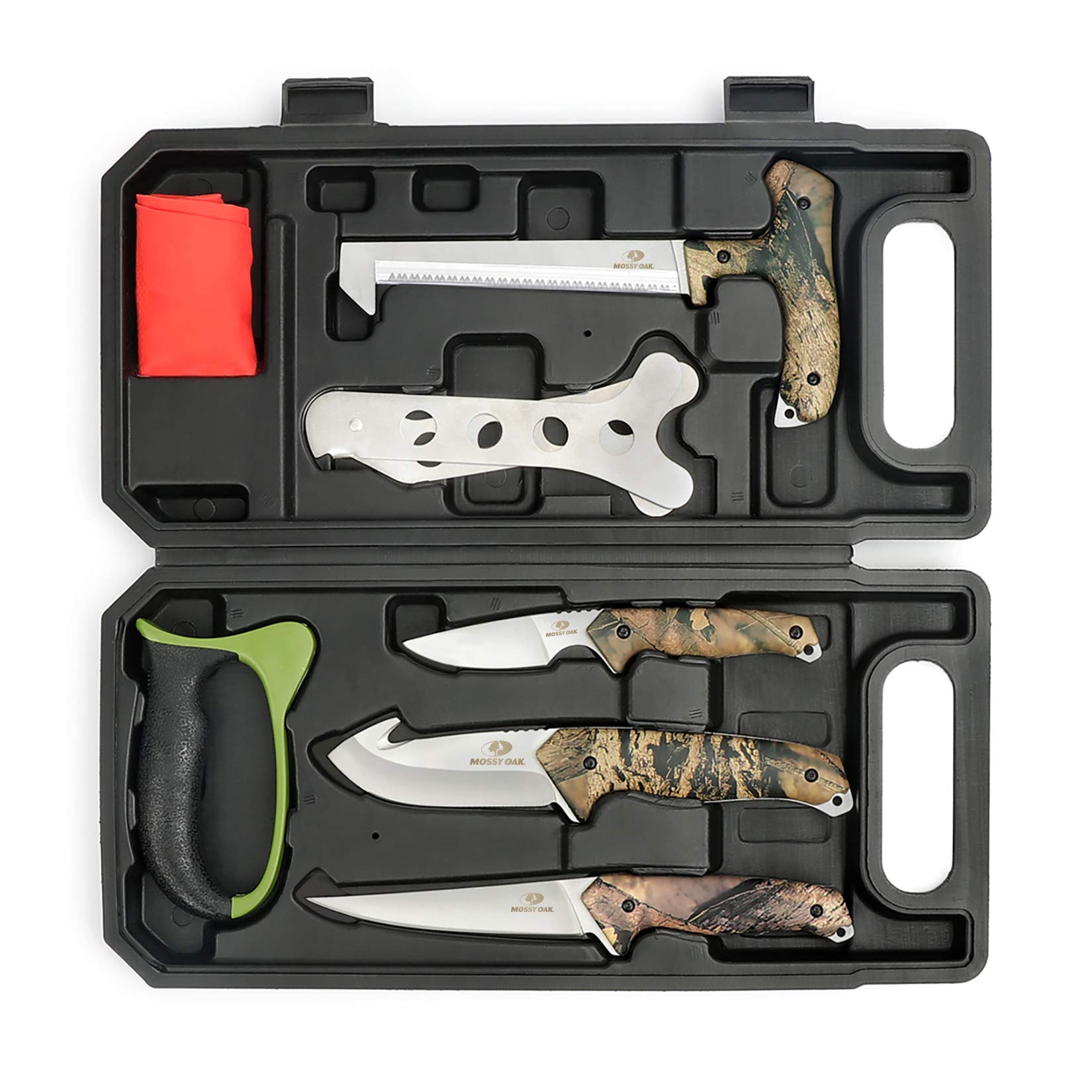 Mossy Oak field dressing kit box view showing full contents for backcountry hunting