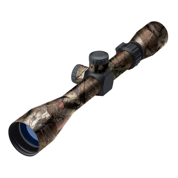 Mossy Oak Graphics camouflage scope wrap on a 50mm scope with bubble-free installation.